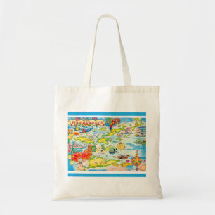 Färgglad Virgin Islands Map Tote Tygkasse