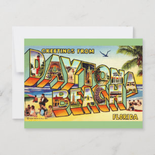 Färgglad vykort från Daytona Beach Florida