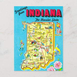 Färgglad vykort från Indiana