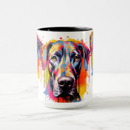 Färgglad Watercolor Grand Danois Combo Mugg