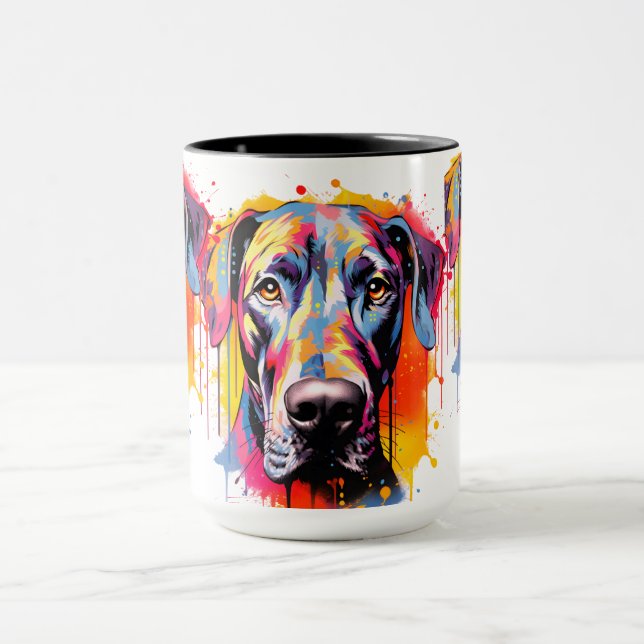 Färgglad Watercolor Grand Danois Combo Mugg (Center)