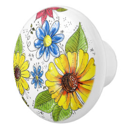Färgglad Whimsical Blomsterträdgård Knopp