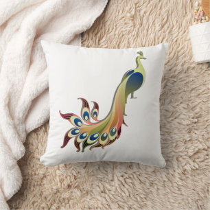 Färgglad Whimsical Fågelkudde Kudde