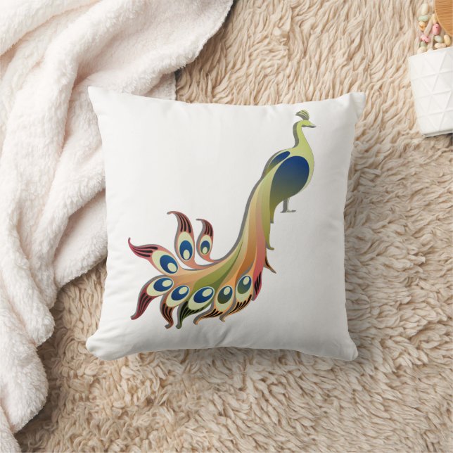 Färgglad Whimsical Fågelkudde  Kudde (Filt)