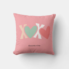 Färgglad "XOXO" Alla hjärtans dag Kudde