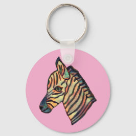 Färgglad zebra-nyckelring nyckelring