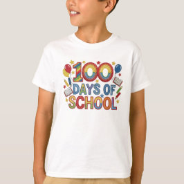 Färgglada 100 dagar i skolan t shirt