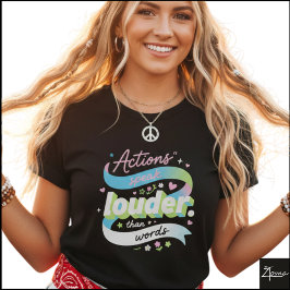 Färgglada 3D-åtgärder Talar Högljuddare Pop T Shirt
