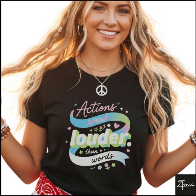 Färgglada 3D-åtgärder Talar Högljuddare Pop T Shirt (Skapare uppladdad)