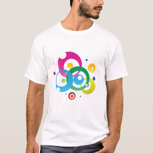 Färgglada Abstrakt Cirklar Grafisk T-Shirt För män