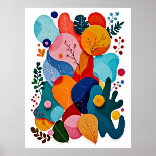 Färgglada Abstrakt Filt Blommig Boho Barnkammare Poster