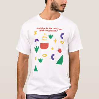 Färgglada Abstrakt Former Turkiskt Citat T-Shirt -