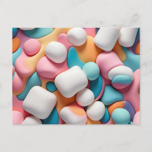 Färgglada Abstrakt Marshmallows Vykort
