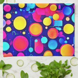 Färgglada abstrakta cirklar spektrum kökshandduk