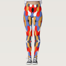 Färgglada abstrakta pusselmönsterleggings leggings