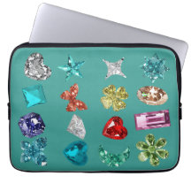 Färgglada ädelstenar och diamanter Laptopfodral