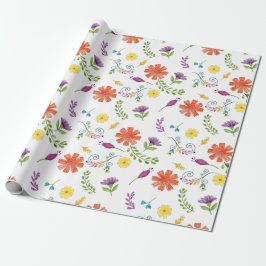 Färgglada akvarell mexikansk fiesta blommor presentpapper