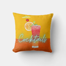 Färgglada akvarell- och neon-tropiska cocktails