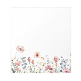 Färgglada akvarell vårblommor blommande anteckning anteckningsblock