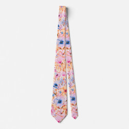 Färgglada akvarell vilda blommor blommönster slips