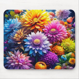 Färgglada akvarellblommor musmatta