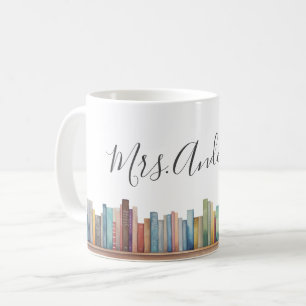 Färgglada akvarellböcker Lärare namn Kaffemugg