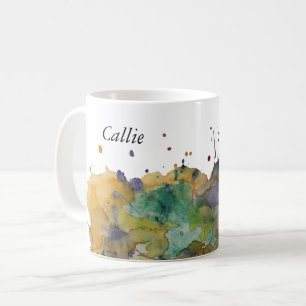 Färgglada akvarellstänk, Personlig 1 Kaffemugg