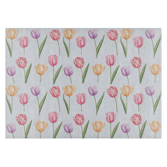 Färgglada akvarelltulpaner Blommönster (Framsidan)