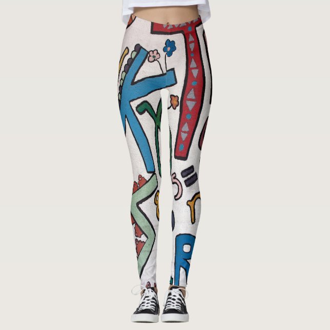 Färgglada alfabetet leggings (Framsida)