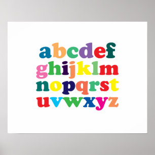 Färgglada alfabetet poster