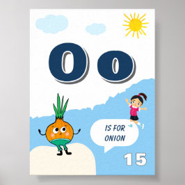 Färgglada alfabetläroplansaffisch Bokstav O Poster