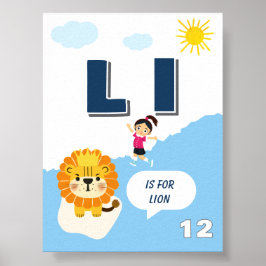 Färgglada alfabetläroplansposter Bokstav L Poster