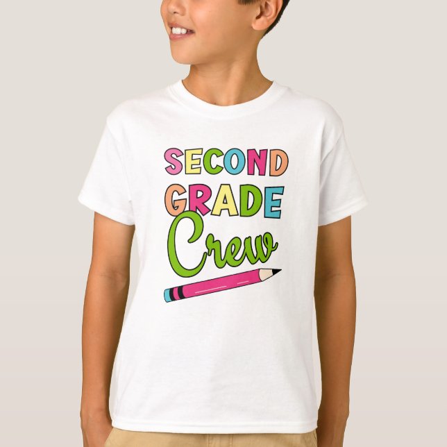 Färgglada andraklassgänget tillbaka till skolan t shirt (Framsida)