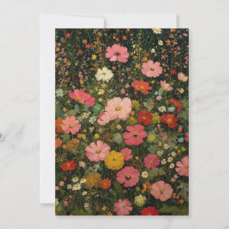 Färgglada ängar med vilda blommor 3 inbjudningar
