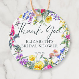 Färgglada ängsvilda blommor blomstergrafik gåvor etiketter