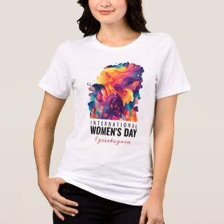 Färgglada Ansikten Abstrakt Internationella Kvinno T Shirt