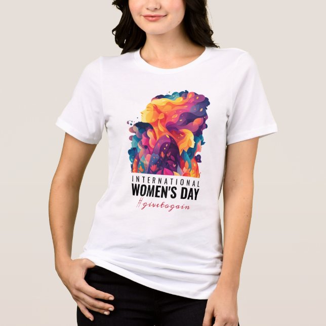 Färgglada Ansikten Abstrakt Internationella Kvinno T Shirt (Framsida)