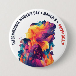 Färgglada Ansikten Abstrakt Kvinnodagen | IWD Knapp