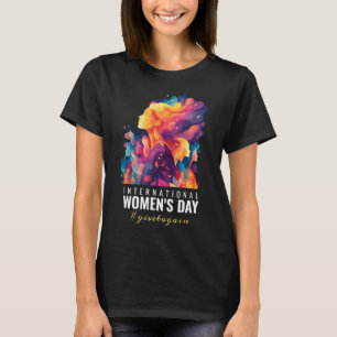 Färgglada Ansikten Abstrakt Kvinnodagen IWD T Shirt
