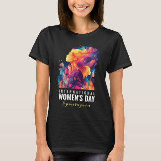 Färgglada Ansikten Abstrakt Kvinnodagen | IWD T Shirt