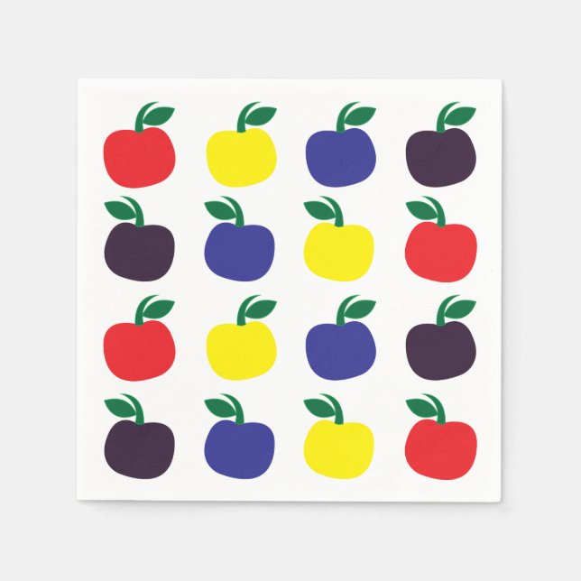 Färgglada äpplen frukter pappersservett (Framsidan)