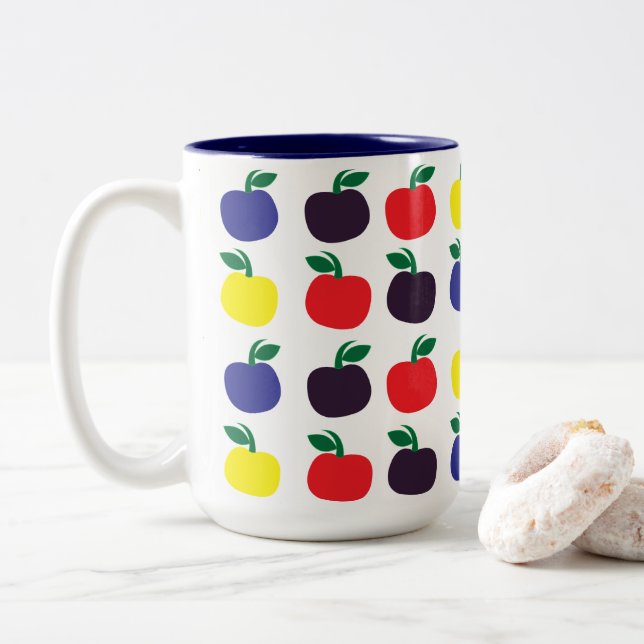 Färgglada äpplen frukter Två-Tonad mugg (Med munk)