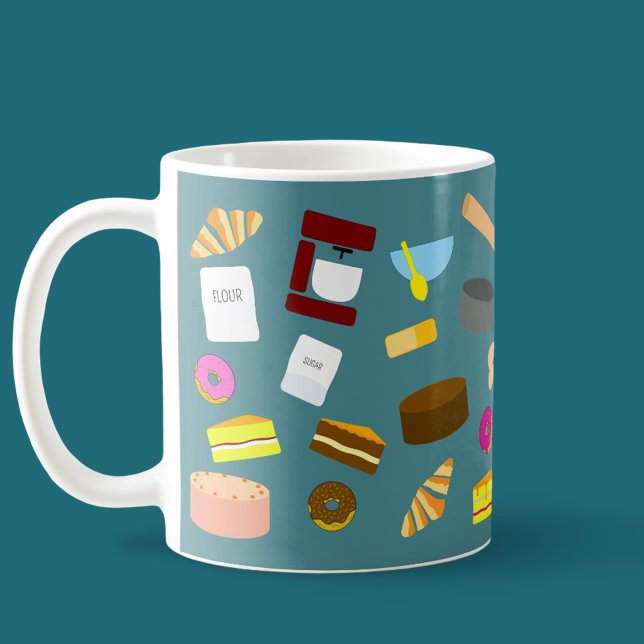 Färgglada bakverk och bakredskap Kaffe M Kaffemugg (Baked Goods Coffee Mug)