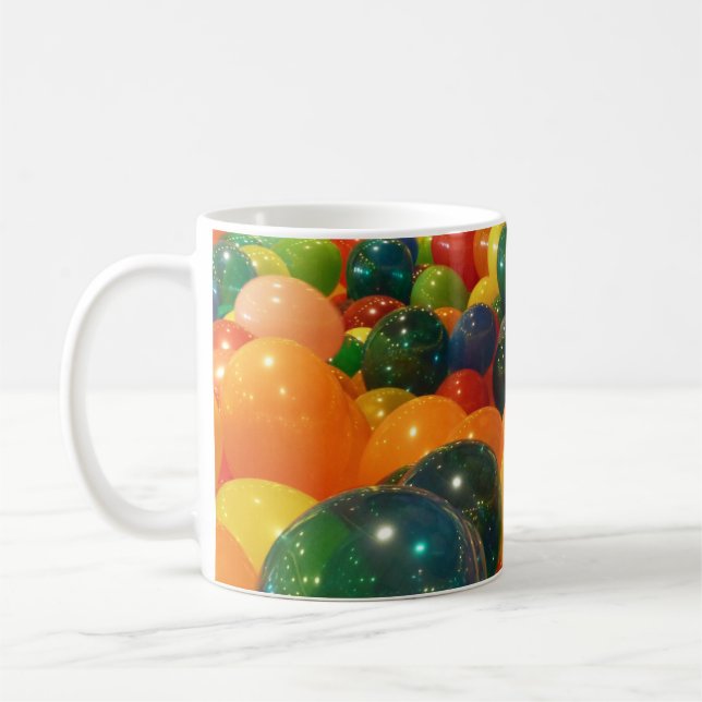 Färgglada Ballonger Partydesign Kaffemugg (Vänster)