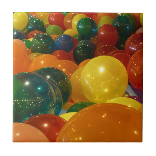 Färgglada Ballonger Partydesign Kakelplatta (Framsidan)