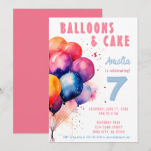 Färgglada ballonger vattenfärg barnkalas 