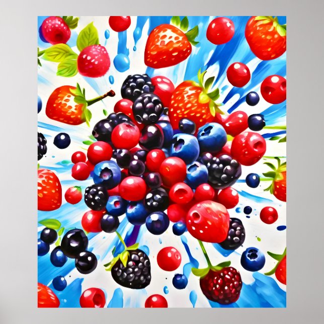 Färgglada Bär Fiesta Design Poster (Framsidan)