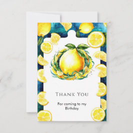 Färgglada Barn Lemon Födelsedag Tack Kort