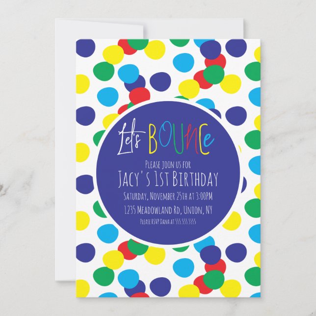 Färgglada barnkalas studs hopp trampolin park (Framsida)