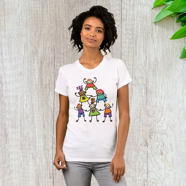 Färgglada Barns Vänskapspyramid T Shirt (Skapare uppladdad)